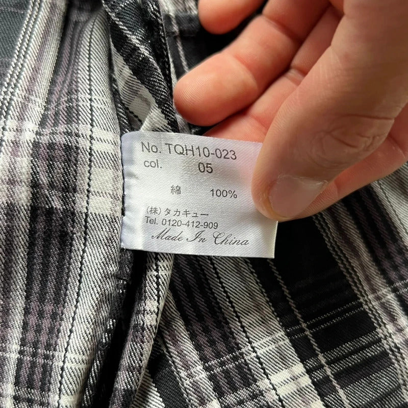 Black Grey White Plaid Checked Jacket S