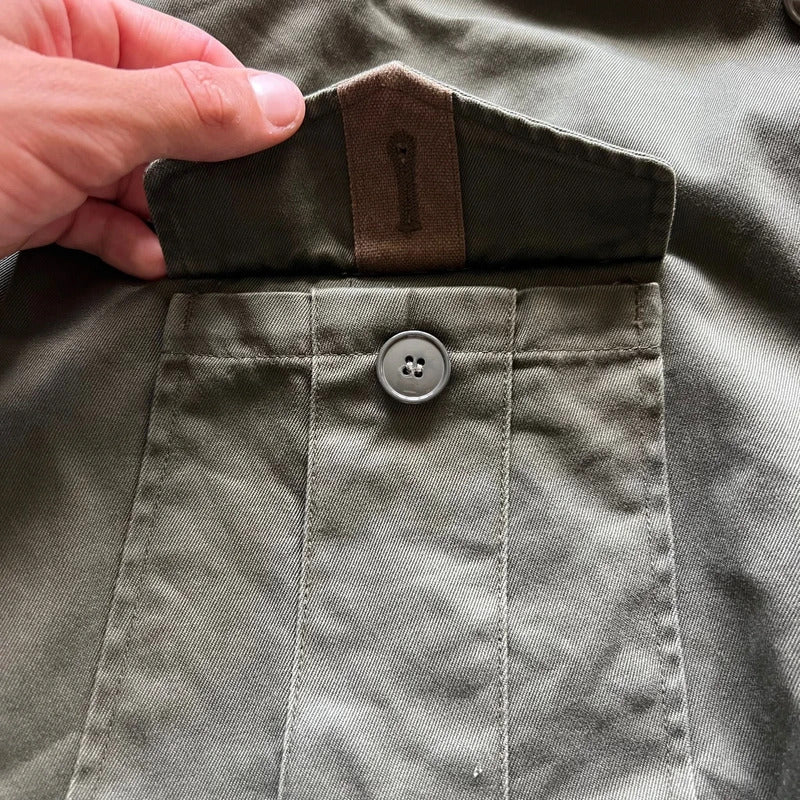 Vintage 00's Dark Green Military Style Button up Jacket XS