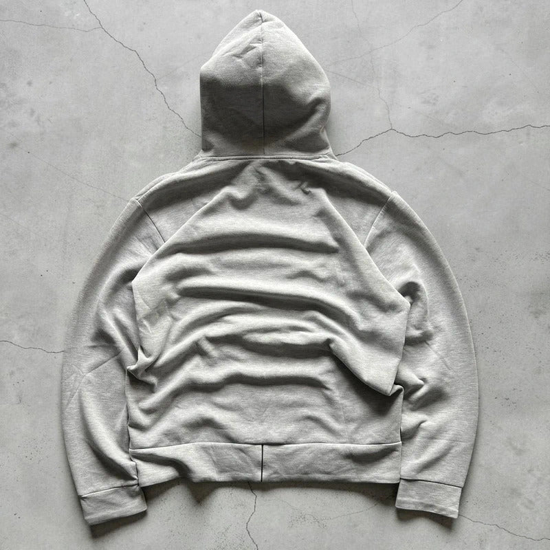Grey Oakley Embossed Logo Hoodie L