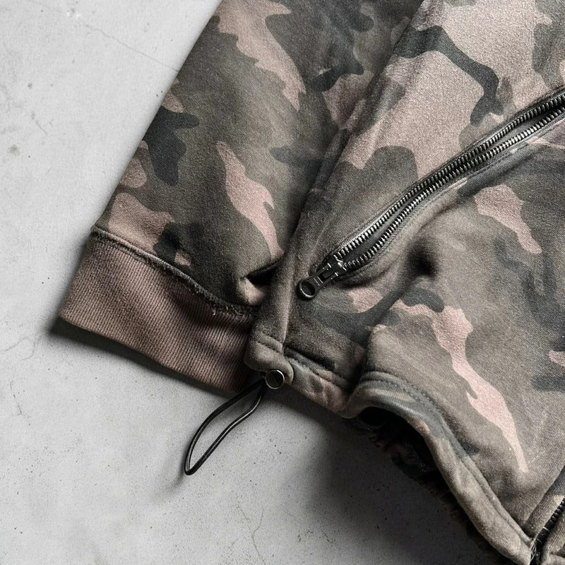Beams Japan Brown Camo Zip up Hoodie Jacket S