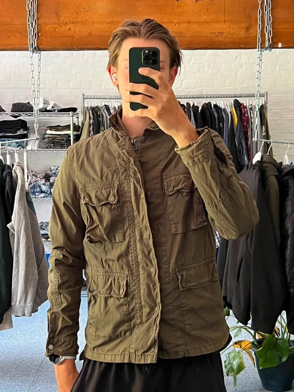 Khaki/Green Beams Utility Field Jacket M