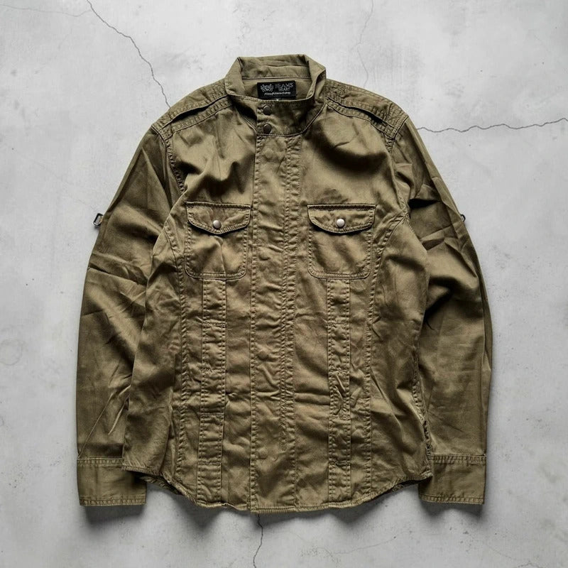 Vintage 00's Beams Japan Khaki Green Military Jacket S
