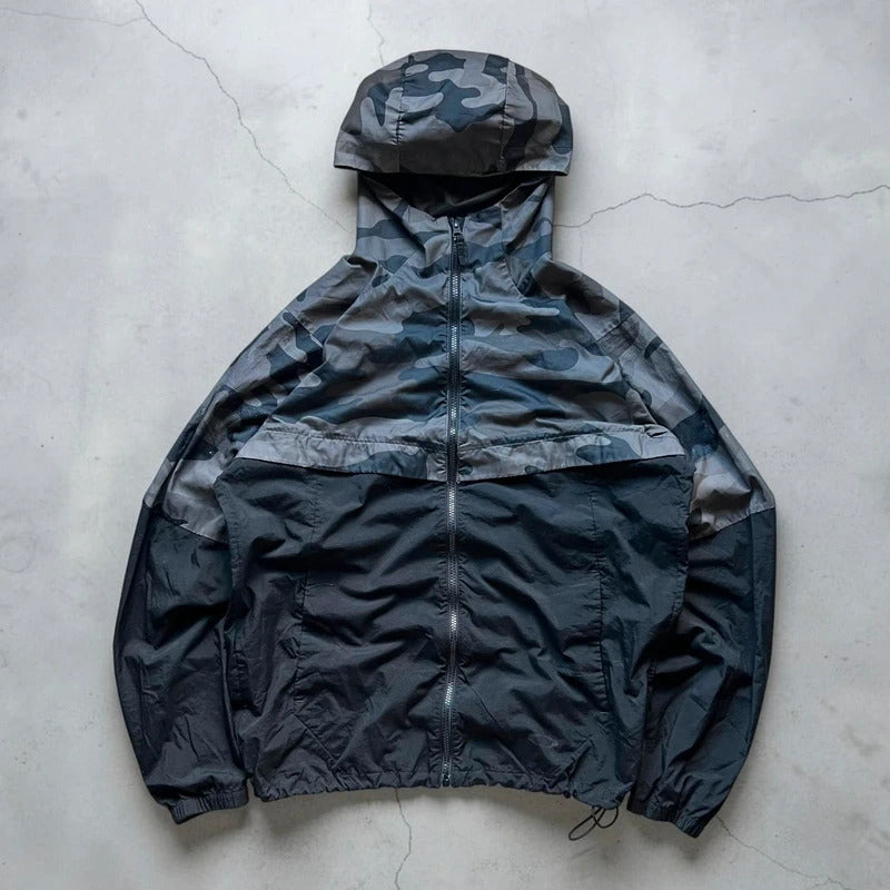 Vintage 00's Grey Black Camo Oakley Lightweight Jacket M
