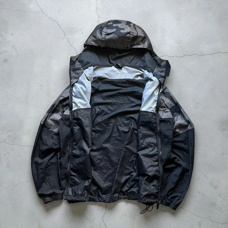 Vintage 00's Grey Black Camo Oakley Lightweight Jacket M