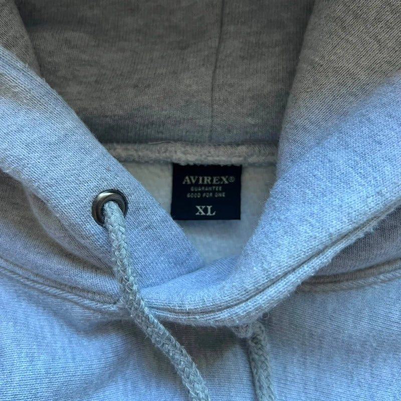 Vintage 00's Grey Avirex Heavyweight Hoodie L