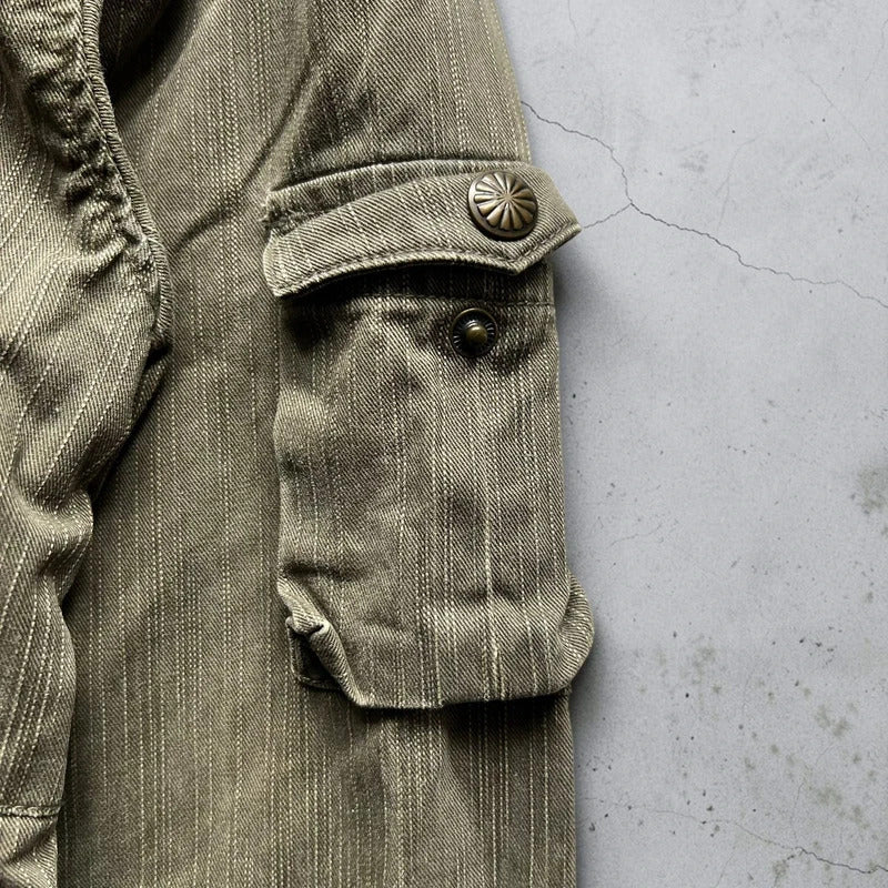 Vintage 00's Khaki Green Technical Military Jacket S