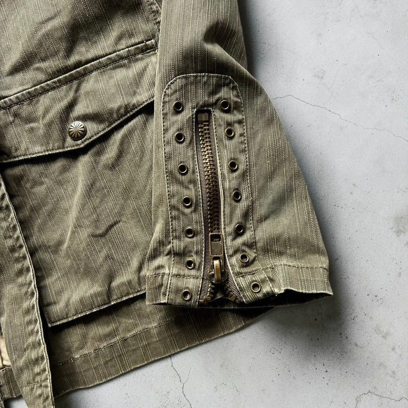 Vintage 00's Khaki Green Technical Military Jacket S