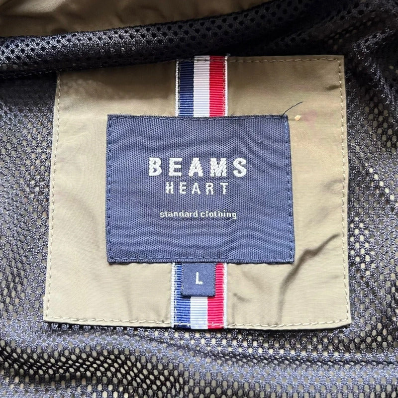 Beams Heart Japan Khaki Green Hooded Military Bomber Jacket M
