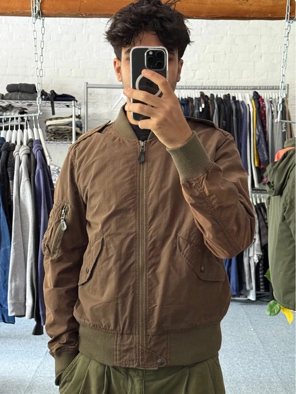 Brown Avirex MA-1 Military Bomber Jacket M
