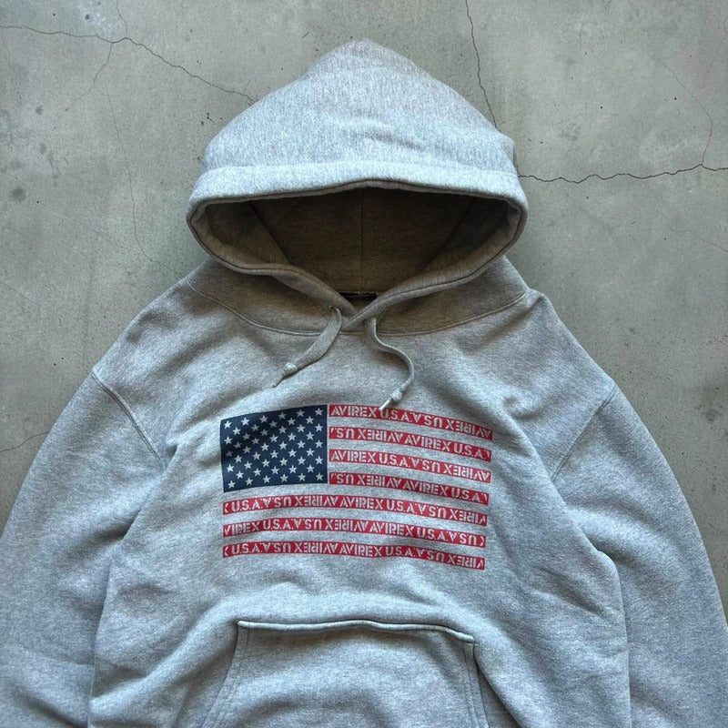 Vintage 00’s Avirex USA Flag Hoodie L