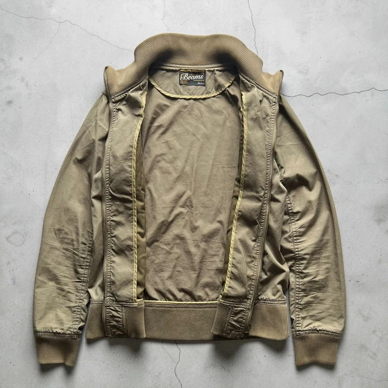 Vintage 00's Khaki Green Beams Technical Military Jacket S