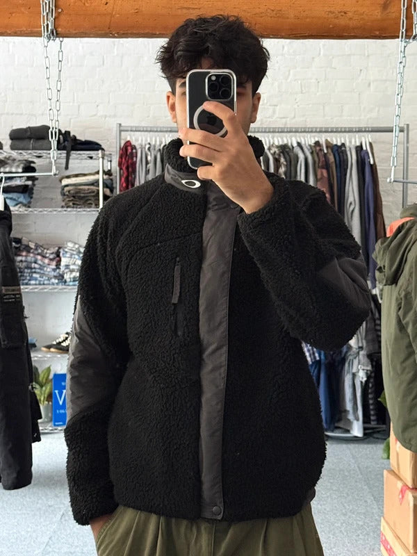 Vintage 00’s Black Oakley Technical Sherpa Fleece Jacket S