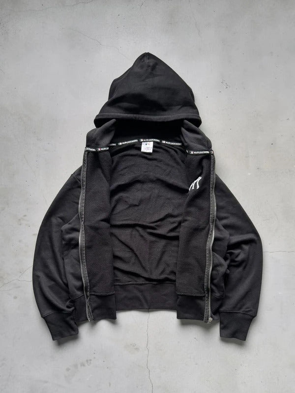 Black MLB NY New York Yankees Zip up Hoodie