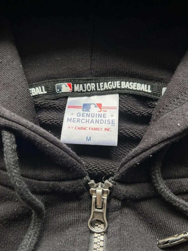 Black MLB NY New York Yankees Zip up Hoodie