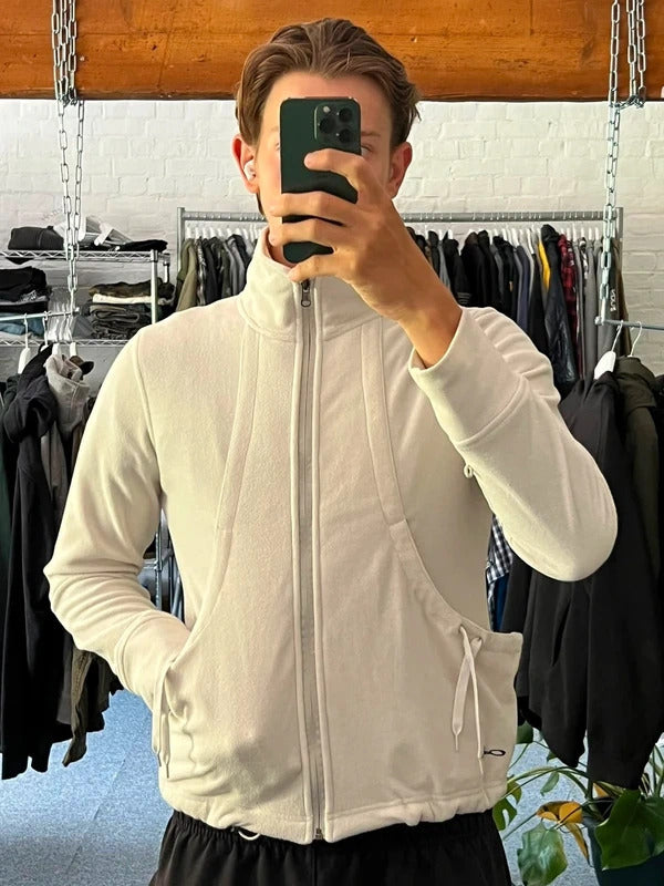 White/Cream Oakley Women's Fleece Full-Zip Jacket M