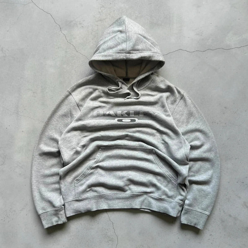 Vintage 00’s Grey Oakley Logo Hoodie M