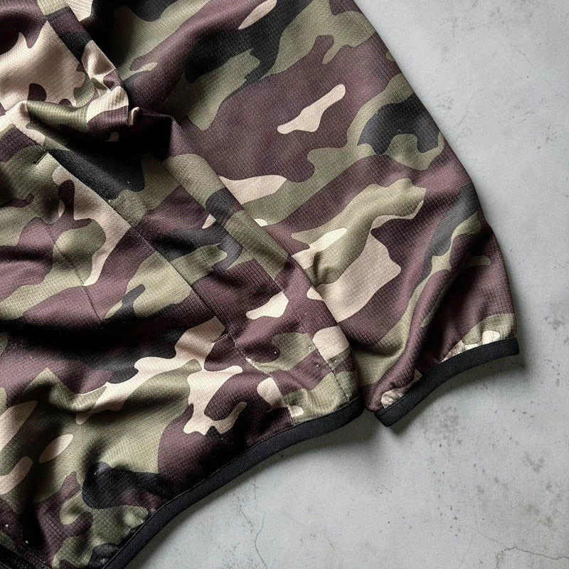 Green Camo Oakley Lightweight Technical Hooded Zip Jacket M