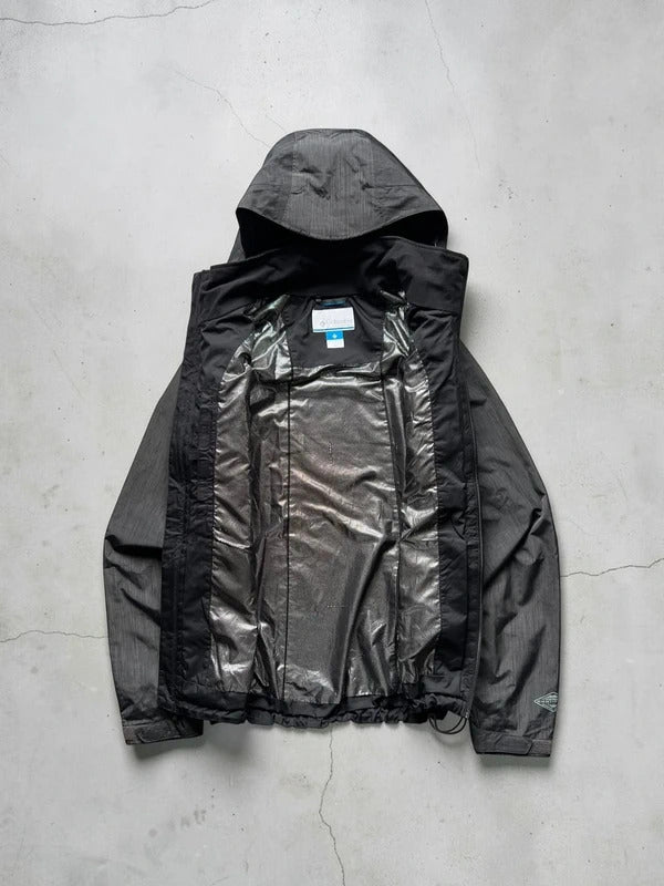 Black Grey Columbia Waterproof Windbreaker Jacket Coat