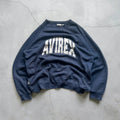 Vintage 00's Avirex Faded Navy Blue Print Sweatshirt Jumper S