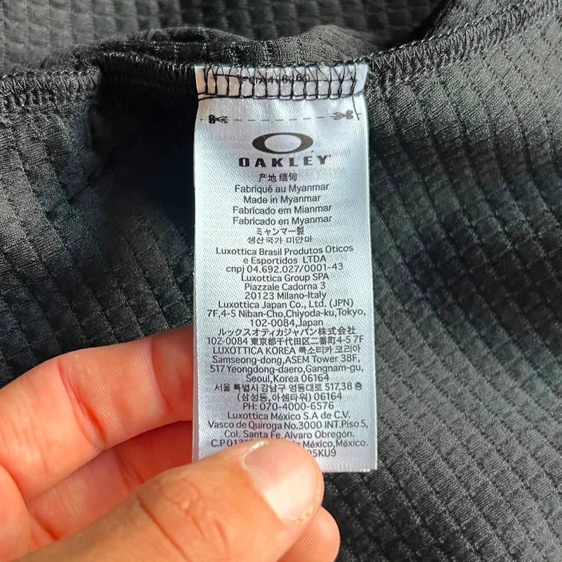 Black Oakley Technical Full-Zip Textured Hoodie Japan Collection L