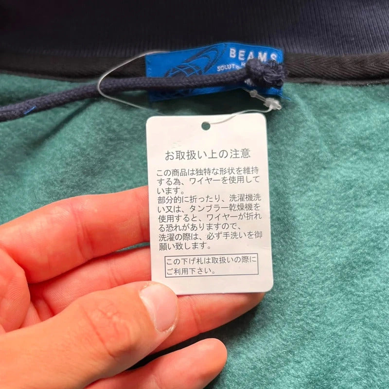 Beams Asymmetrical Tartan Plaid Zip Hoodie S