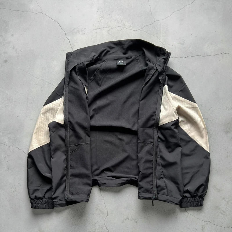 Black and White Oakley Two-Tone Track Jacket S