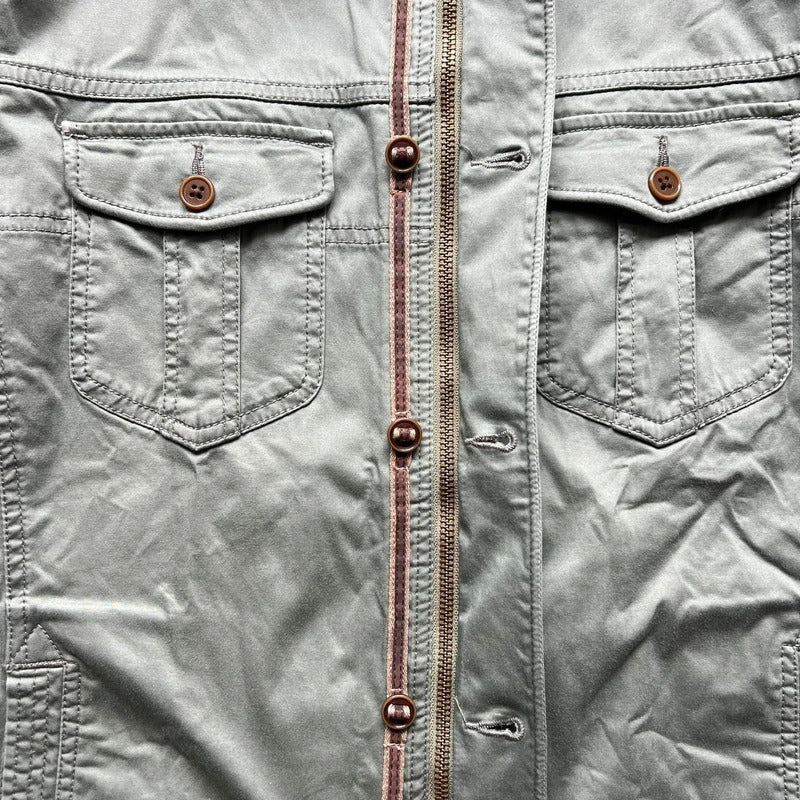 Vintage 00's Khaki Green Military Style Jacket S