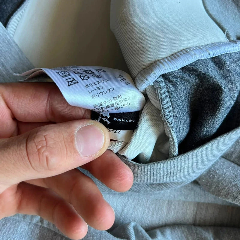 Grey Oakley Embossed Logo Hoodie L