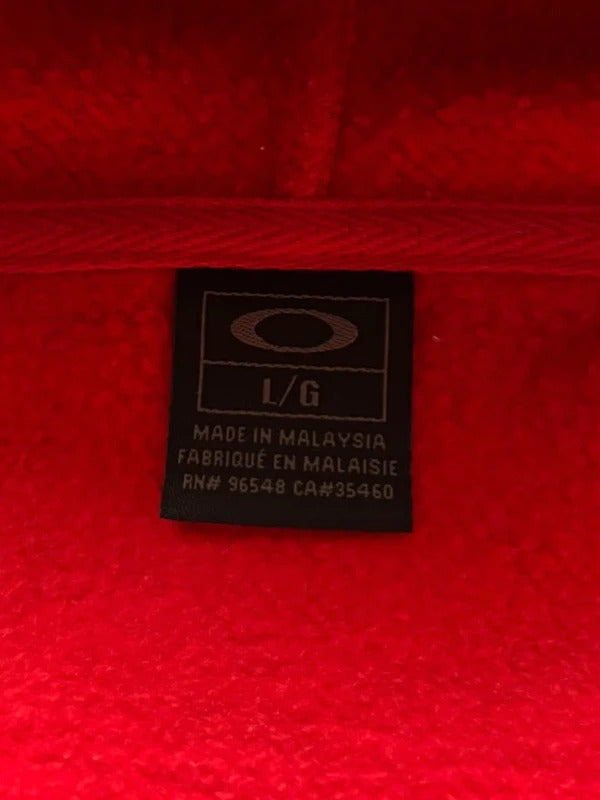 Vintage 00's Red Oakley Logo Zip up Hoodie L