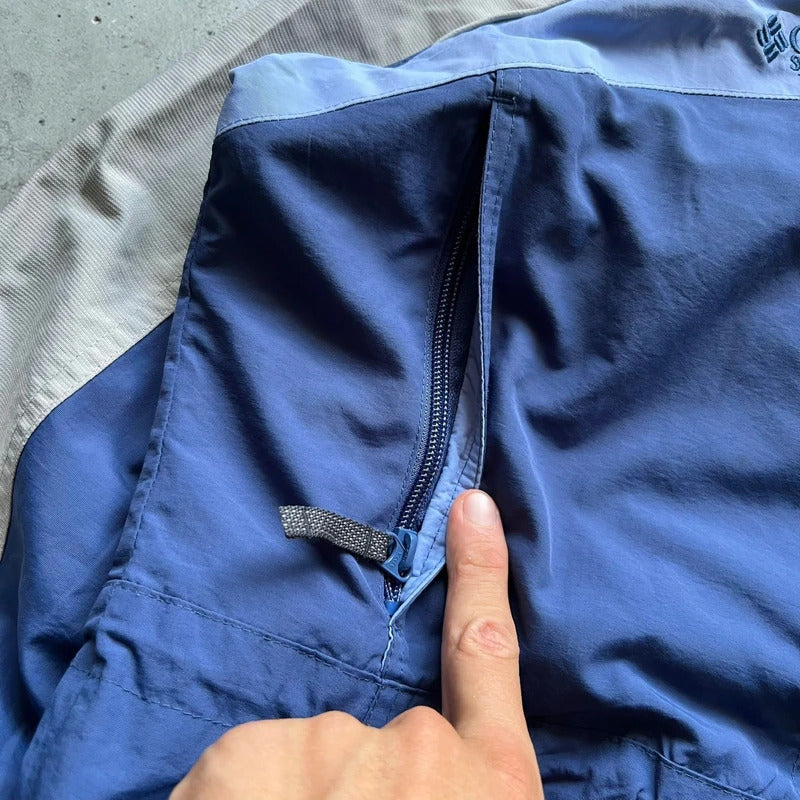 Vintage 00's Columbia Blue White Water Resistant Windbreaker Jacket L