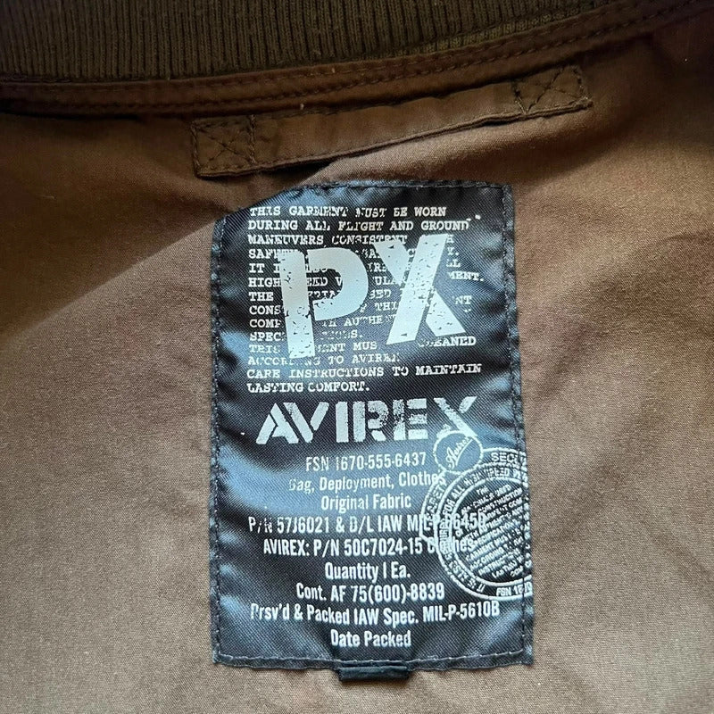 Brown Avirex MA-1 Military Bomber Jacket M