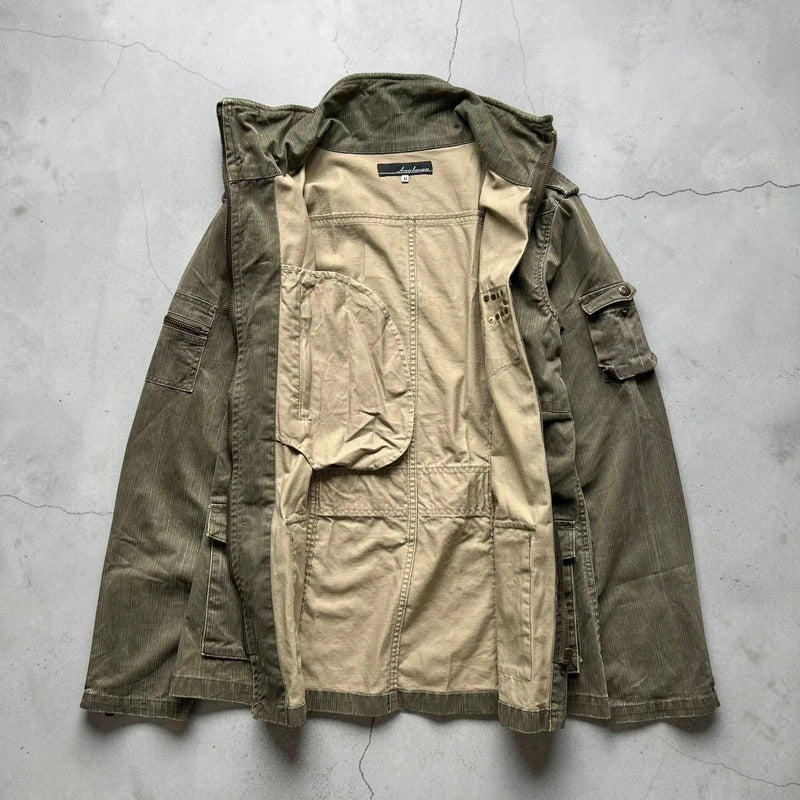 Vintage 00's Khaki Green Technical Military Jacket S