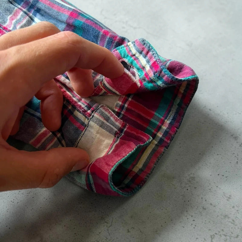 Vintage 00s Stussy Plaid Checked Tartan Zip Up Jacket M