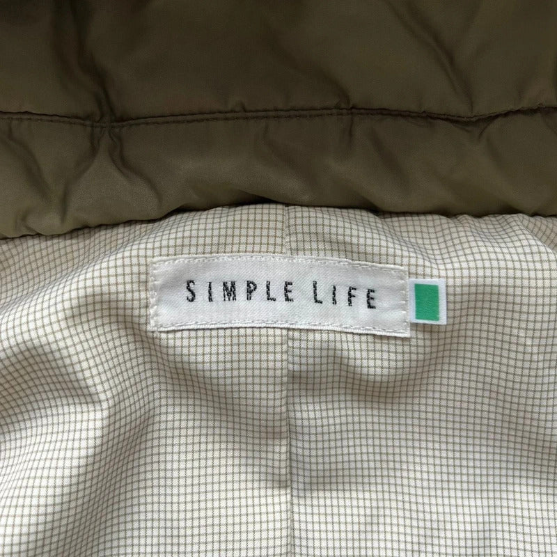 Khaki Green Lightweight Hooded Puffer Jacket Coat S