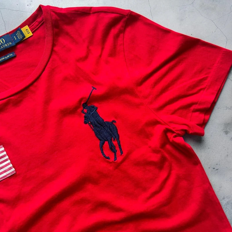 Red Polo Ralph Lauren Big Pony USA T'shirt XS