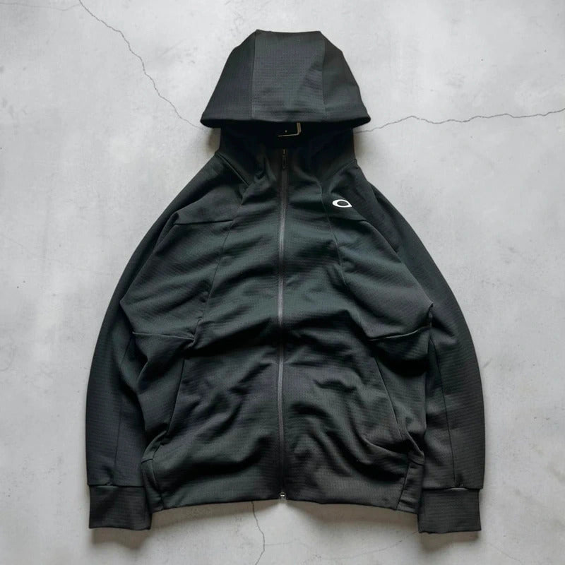Black Oakley Technical Full-Zip Textured Hoodie Japan Collection L