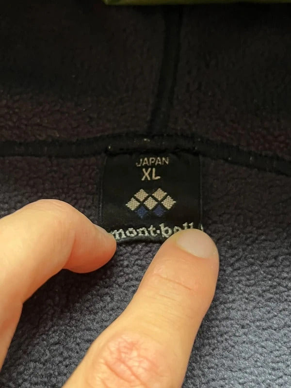 Purple Navy Montbell Zip up Hoodie Climaplus Fleece Jacket L