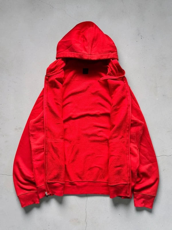 Vintage 00's Red Oakley Logo Zip up Hoodie L