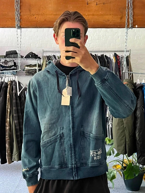 Type Blue Avirex Silent Service Zip Up Hoodie Jacket