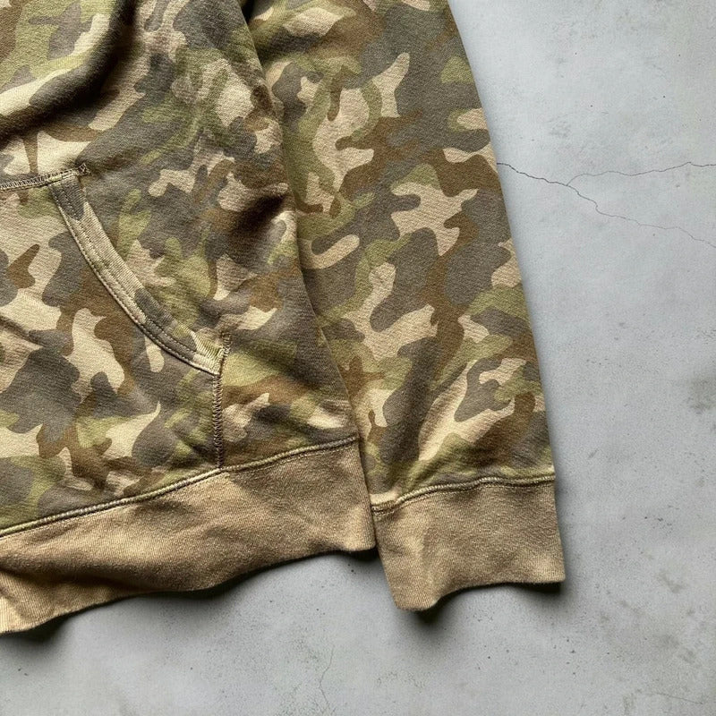 Back Number Camo Zip-Up Hoodie L