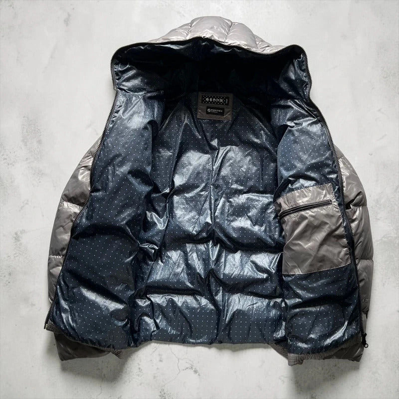 Grey Beams Japan Hooded Feather Puffer Jacket Coat M