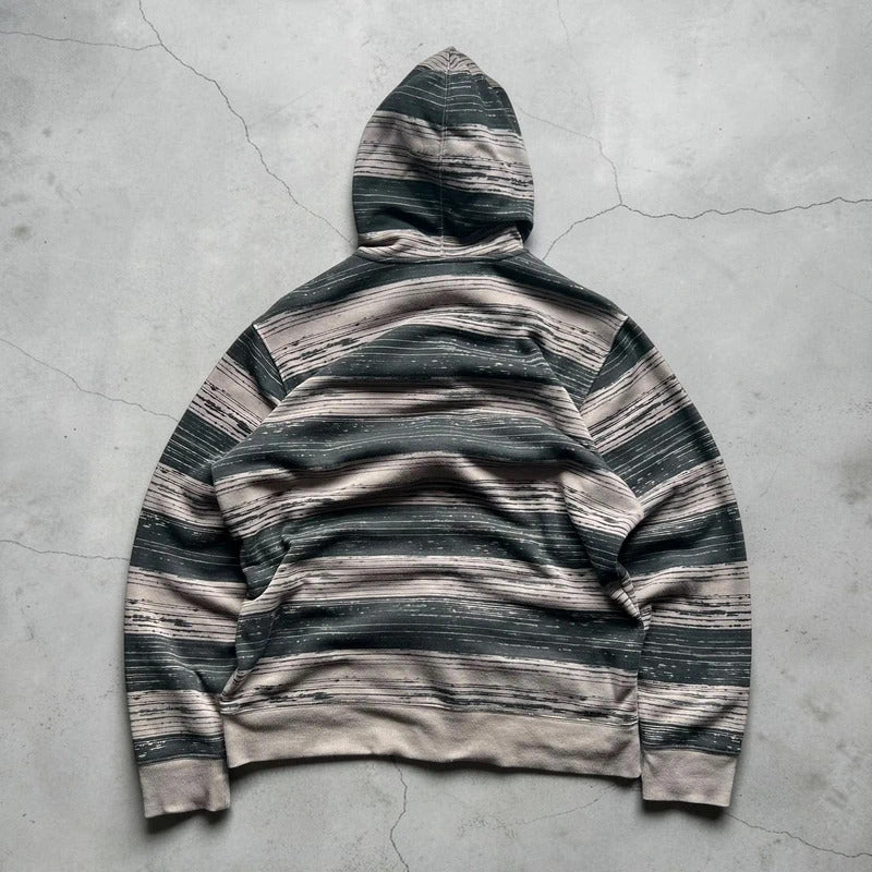 Grey Dark Grey Oakley Striped Full Zip Hoodie S