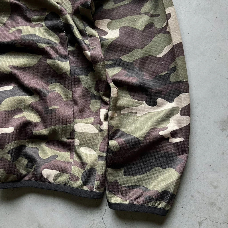 Camo Green Brown Oakley Sportswear Zip up Hoodie Jacket M