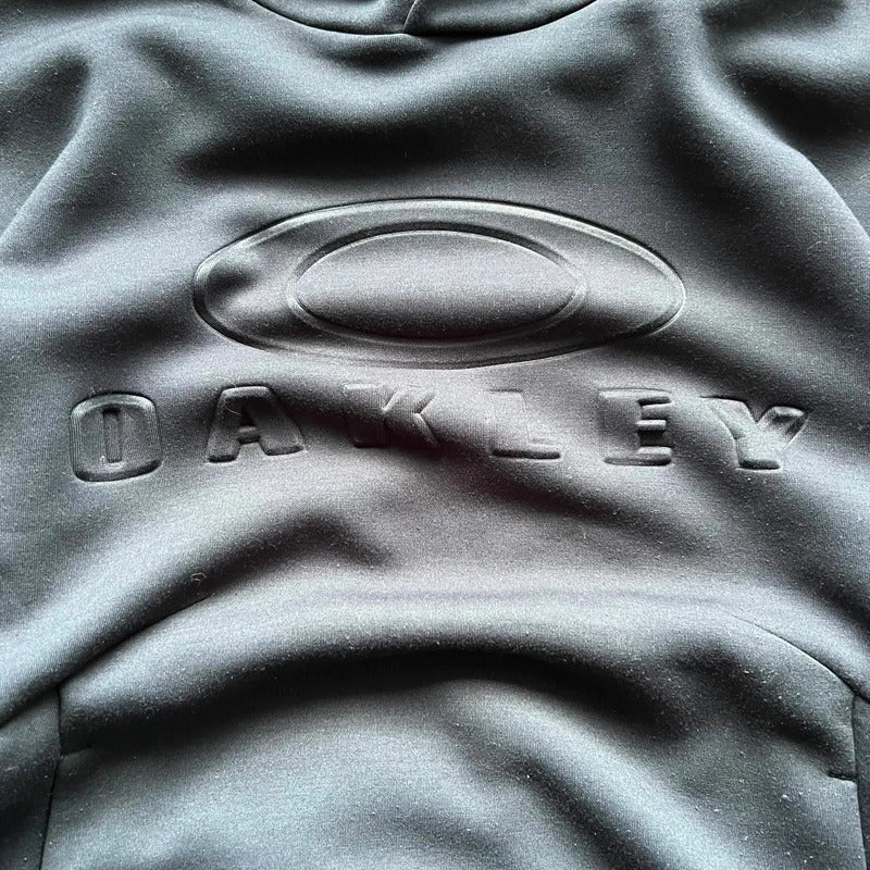 Navy Black Oakley Embossed Logo Hoodie XS