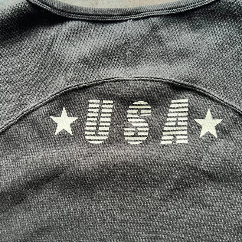 Black Avirex Waffle-Knit USA T-Shirt XL