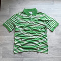 Vintage 00's Stussy Green White Striped Polo Shirt T'shirt