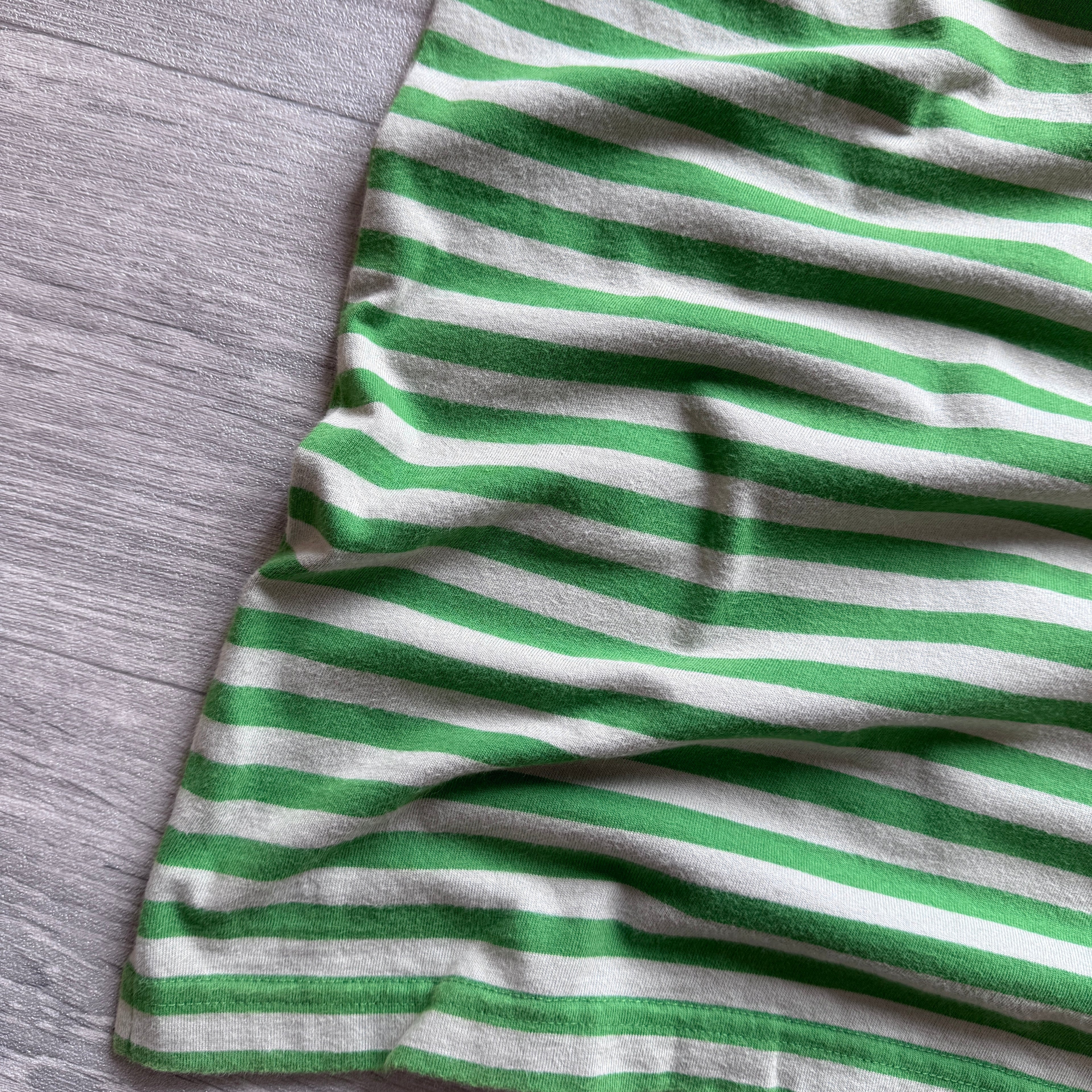 Vintage 00's Stussy Green White Striped Polo Shirt T'shirt