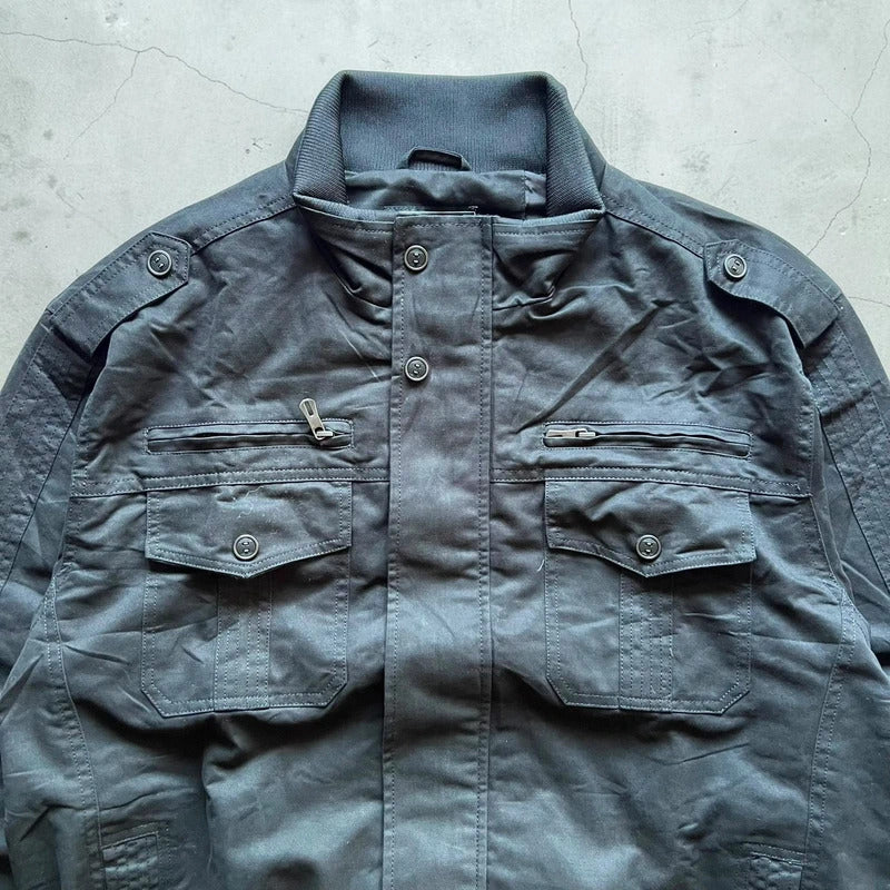 Vintage 00's Black Military Style Technical Utility Jacket XL