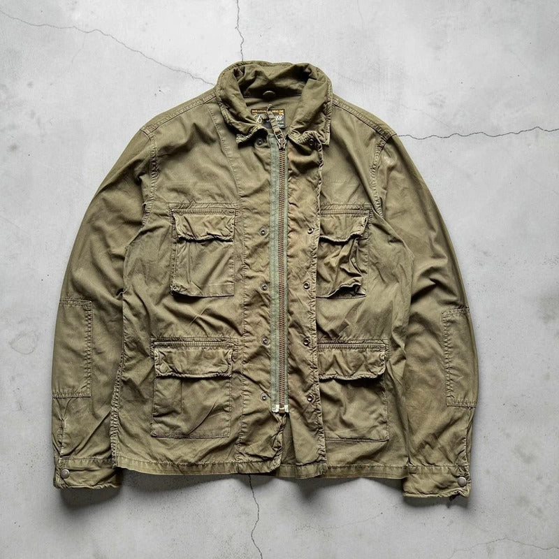 Khaki/Green Beams Utility Field Jacket M