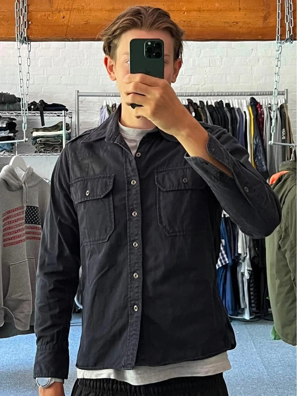 Avirex Navy Blue Button Up Jacket M